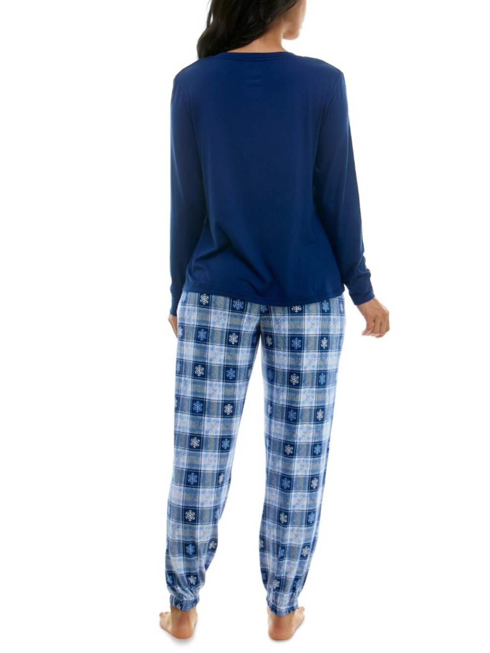 #2128 Roudelain Women's Cozy Luxe Printed Sleep Joggers - Woven Snow - Picture 2 of 7